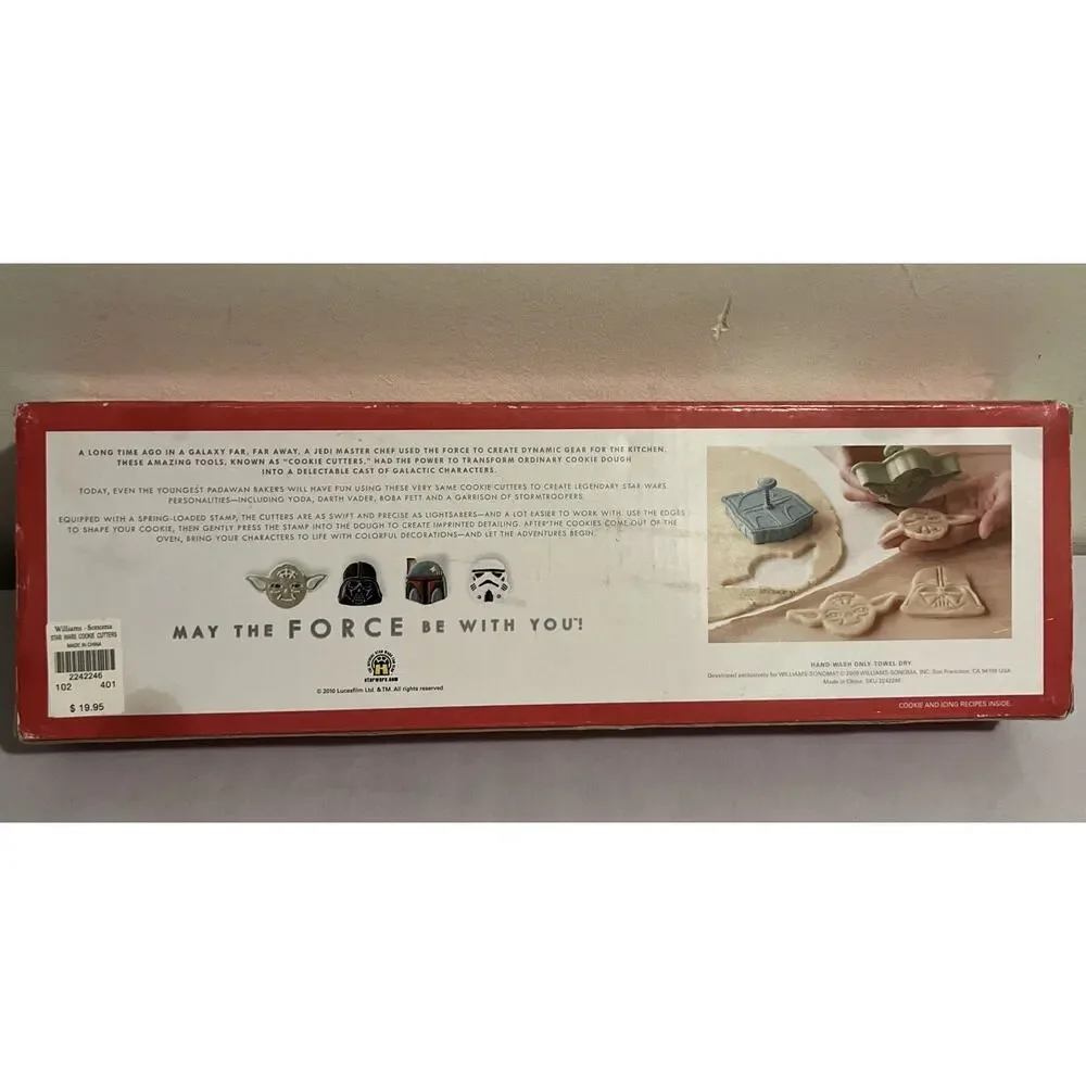 Williams Sonoma STAR WARS Cookie Cutters Set of 4 NWT YODA DARTH BOBA FETT